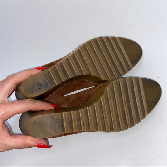 Vintage Chloe Suede Leather Platform Wedges - Picture 8 of 10